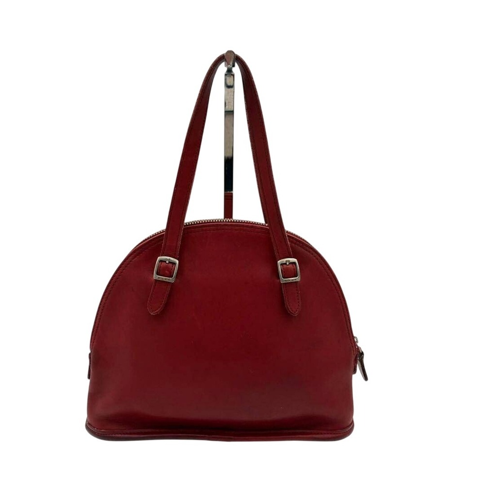 Vintage Coach Sheridan Red Leather Dome Satchel Shoulder Bag USA Made 9050